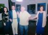 France, Bruno Steinbach,Vingt-un Rosado Maia e Anabela Rosado Maia, durante a abertura da exposição "Nômades Amantes do Tempo", no Museu Municipal de Mossoró, Rio Grande do Norte, Brasil. 1998.